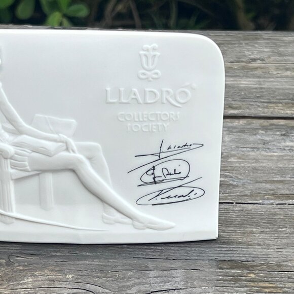 Vintage Lladro 1985 Plaque Collectors Society Signed Don Quixote Shell Bisque - Picture 3 of 10